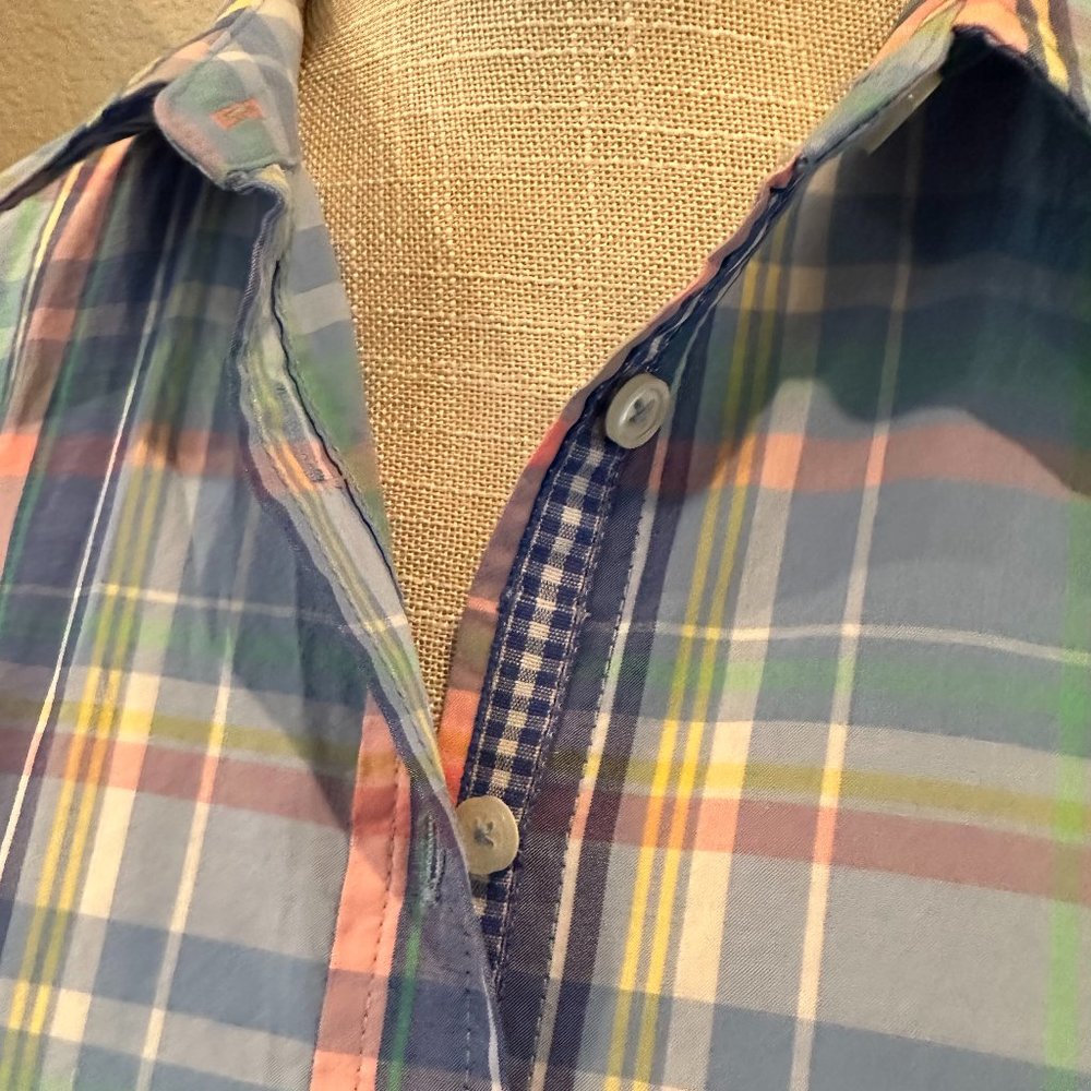 TALBOTS Women's Medium Petite Plaid Shirt - Picture 6 of 8